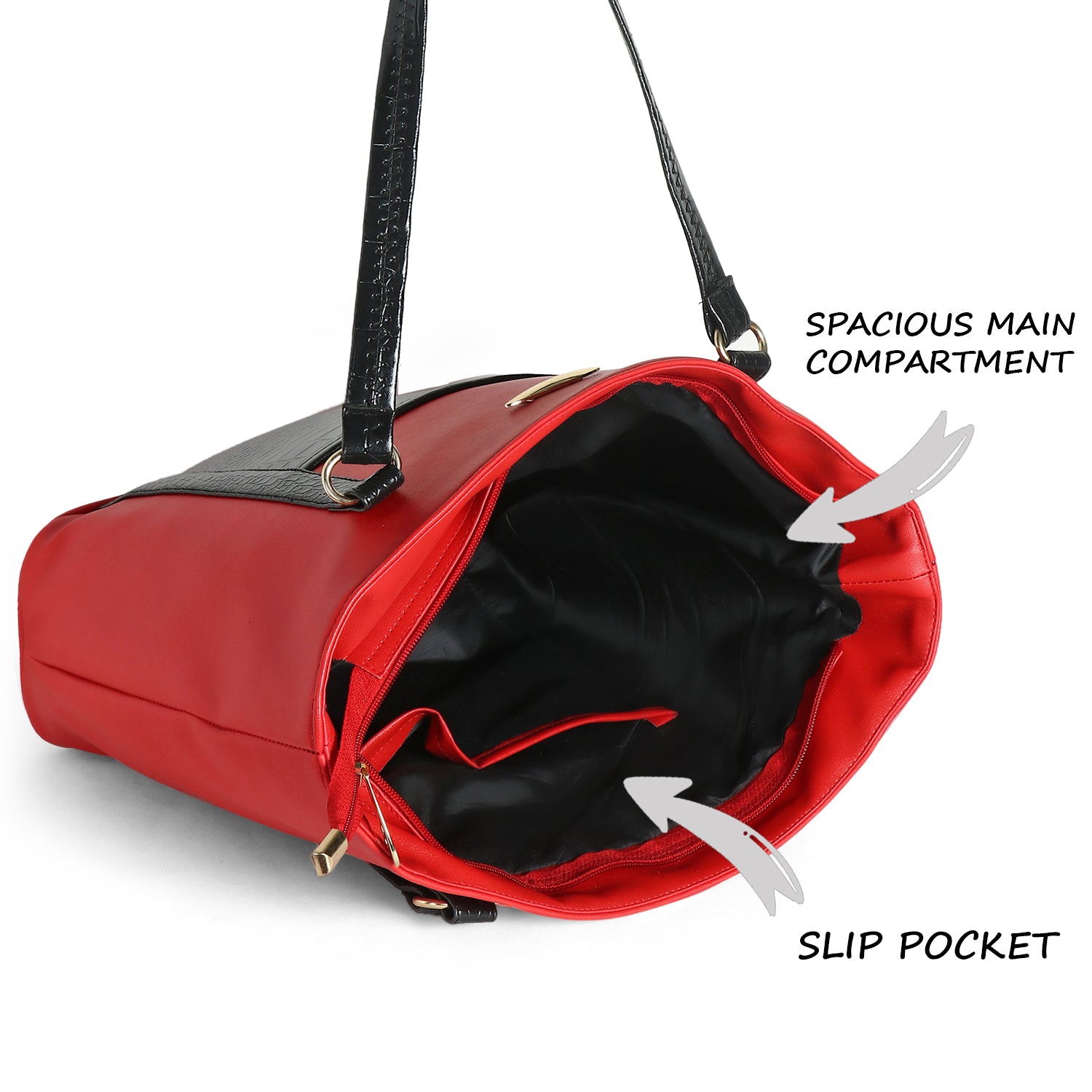 Classicove Red & Black Premium Tote Bag – Stylish Everyday Companion Desi Hands