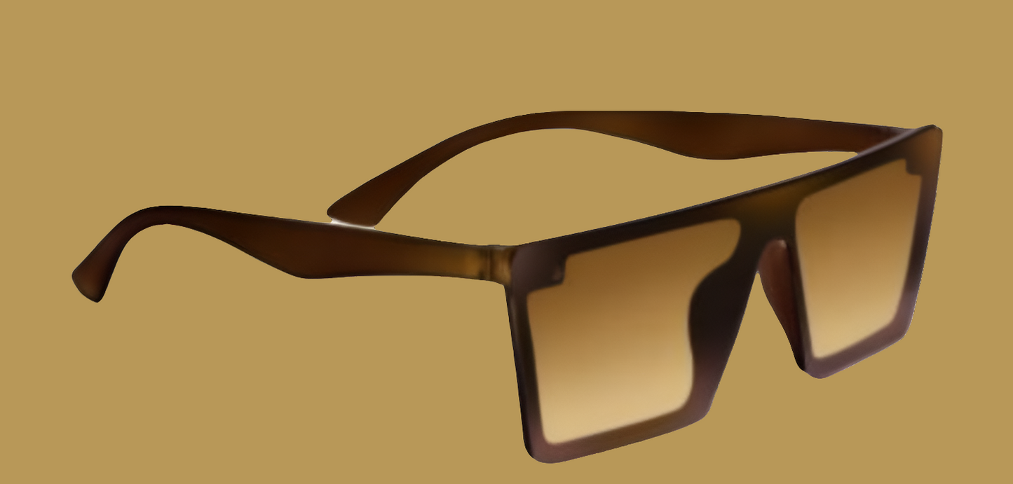 ClassiCove™ Shadow Luxe Square Sunglasses Brown
