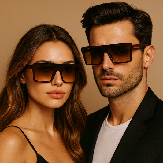 ClassiCove™ Shadow Luxe Square Sunglasses Brown