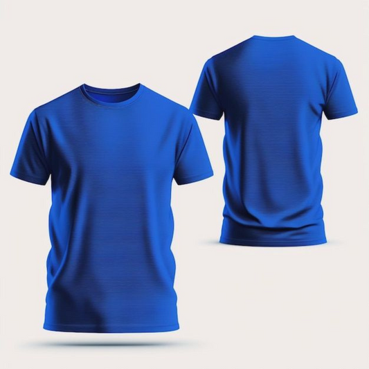 ClassiCove™ Royal Blue Premium Polycotton Round Neck Tee – 180 GSM