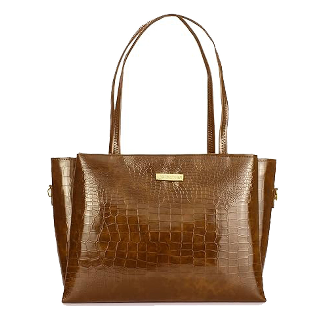 Classicove Elegant Brown Croc-Textured Tote Bag for Women Desi Hands