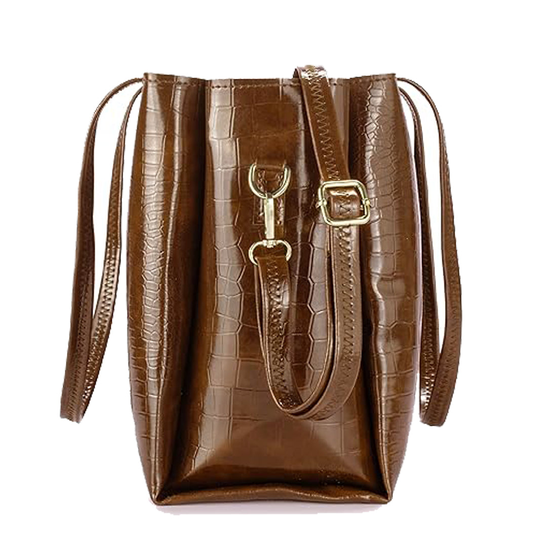 Classicove Elegant Brown Croc-Textured Tote Bag for Women Desi Hands